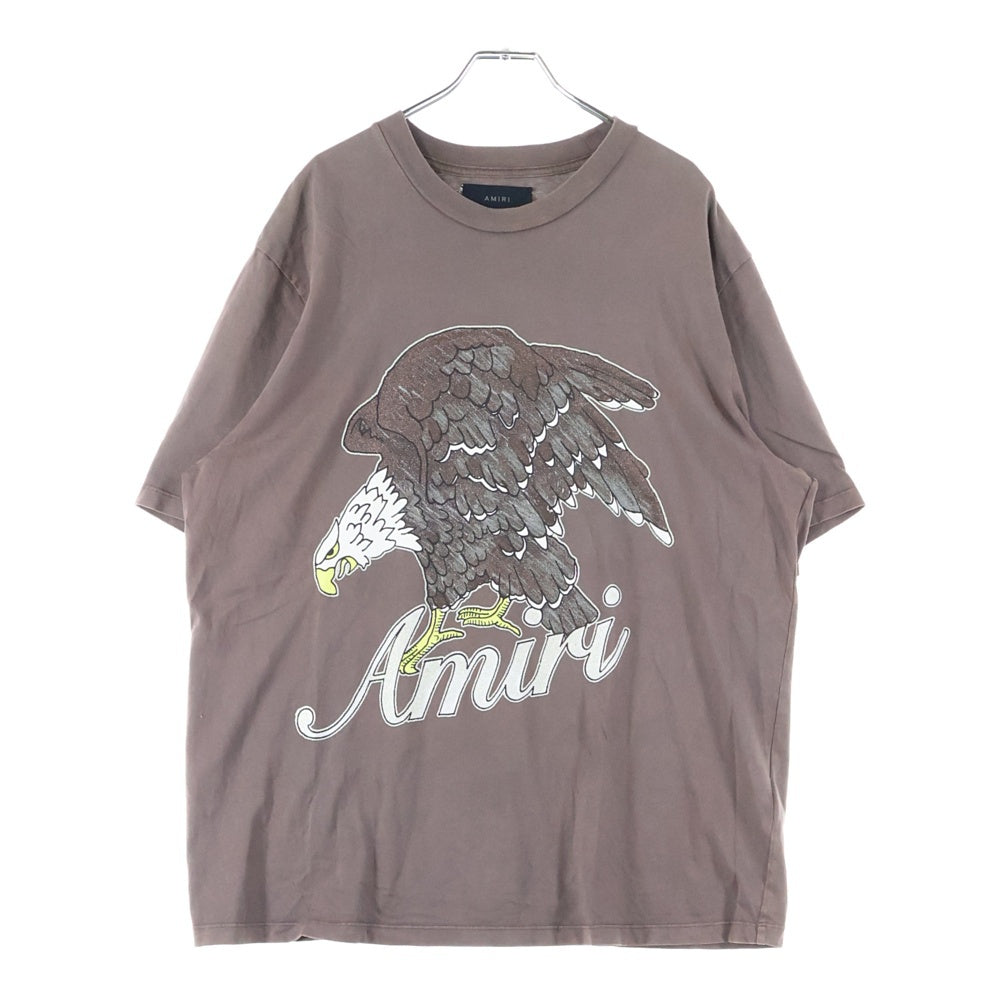 AMIRI(アミリ) イーグルプリント ラメ加工 半袖Tシャツ ブラウン