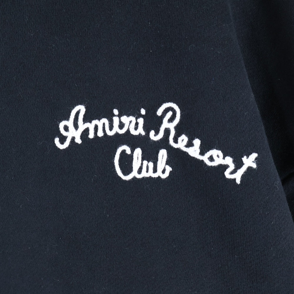 AMIRI(アミリ) リゾート刺繡 スウェットプルオーバーパーカー フーディー ブラック