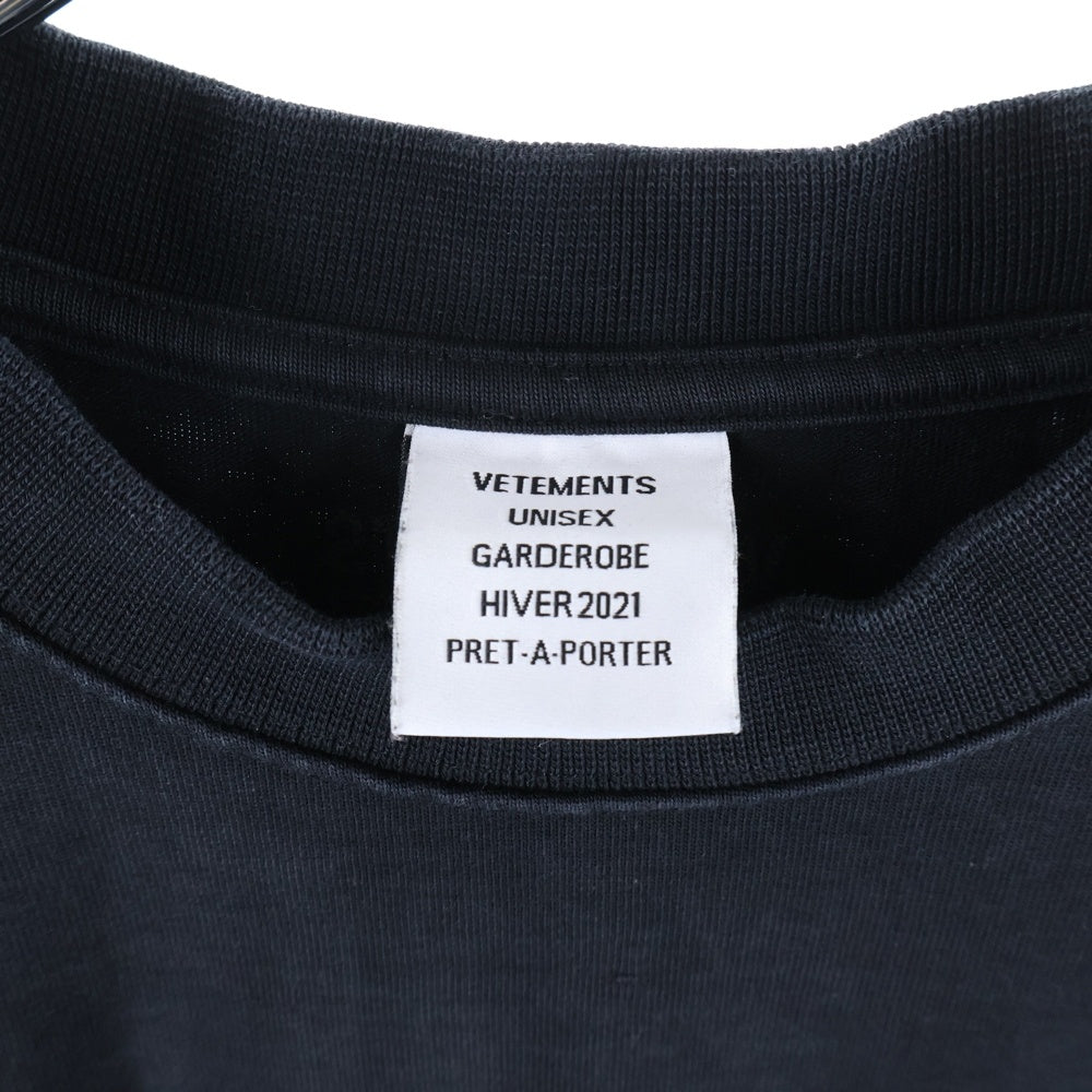 VETEMENTS(ヴェトモン) 20AW Gothic Font Long sleeve Tee ゴシックフォント長袖カットソー 長袖Tシャツ ロングスリーブカットソー ロンT ブラック UAH21TR526