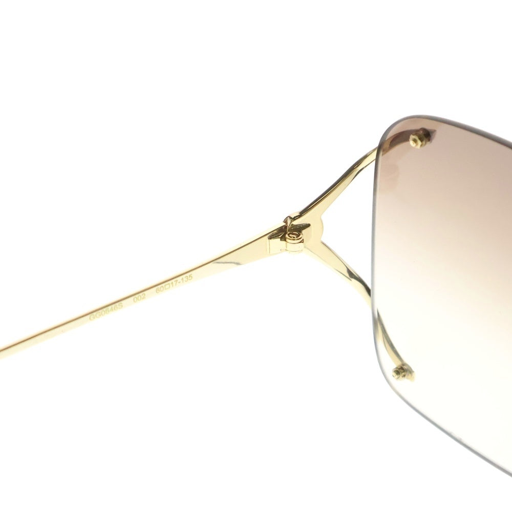 GUCCI(グッチ) スクエアサングラス Gロゴ GG0646S 002 ゴールド レディース