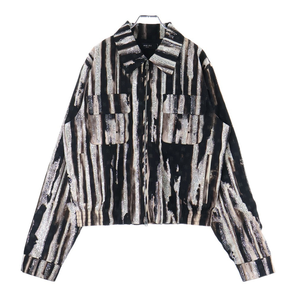 AMIRI(アミリ) 総柄 ラインストーン ジップアップ ジャケット ブラウン