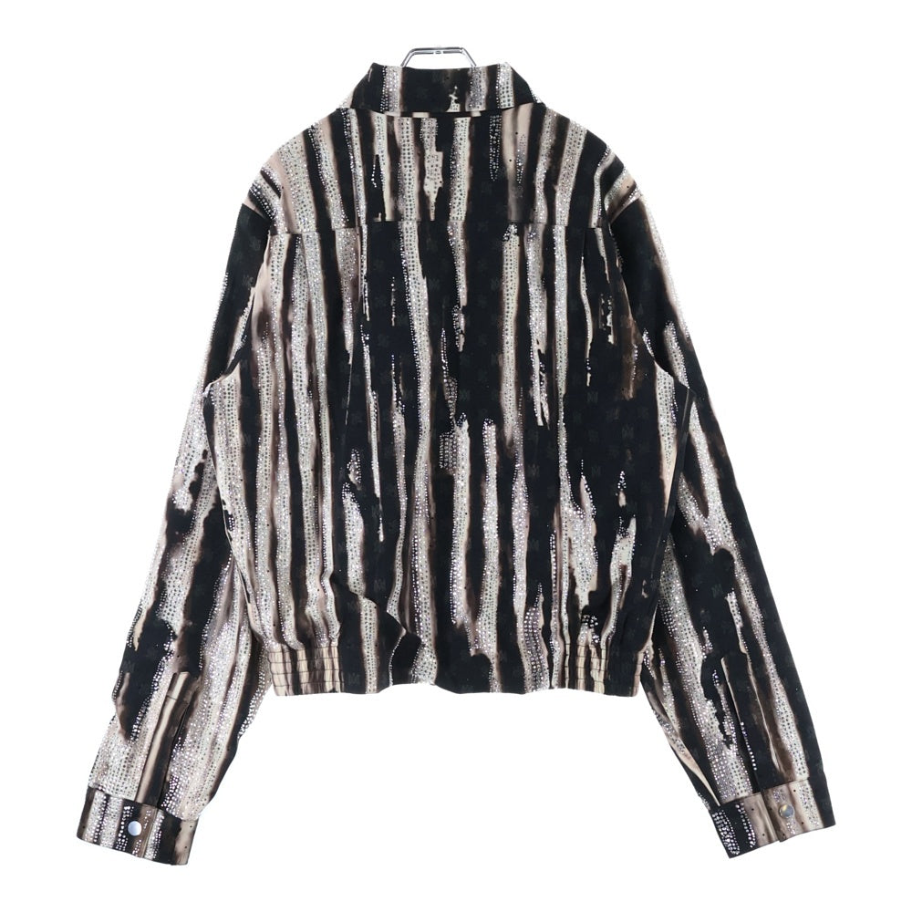 AMIRI(アミリ) 総柄 ラインストーン ジップアップ ジャケット ブラウン