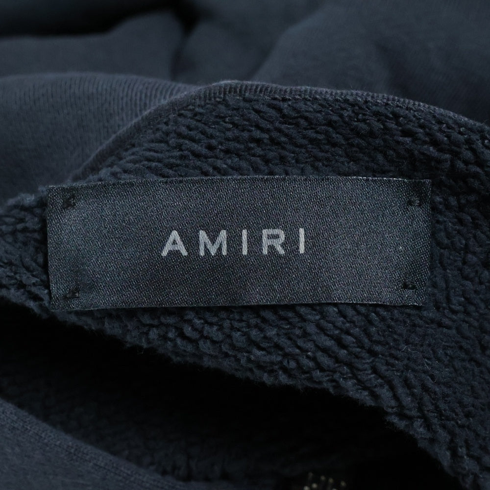 AMIRI(アミリ) ヴィンテージ加工 エフェクトロゴ ジップアップフーディーパーカー ブラック