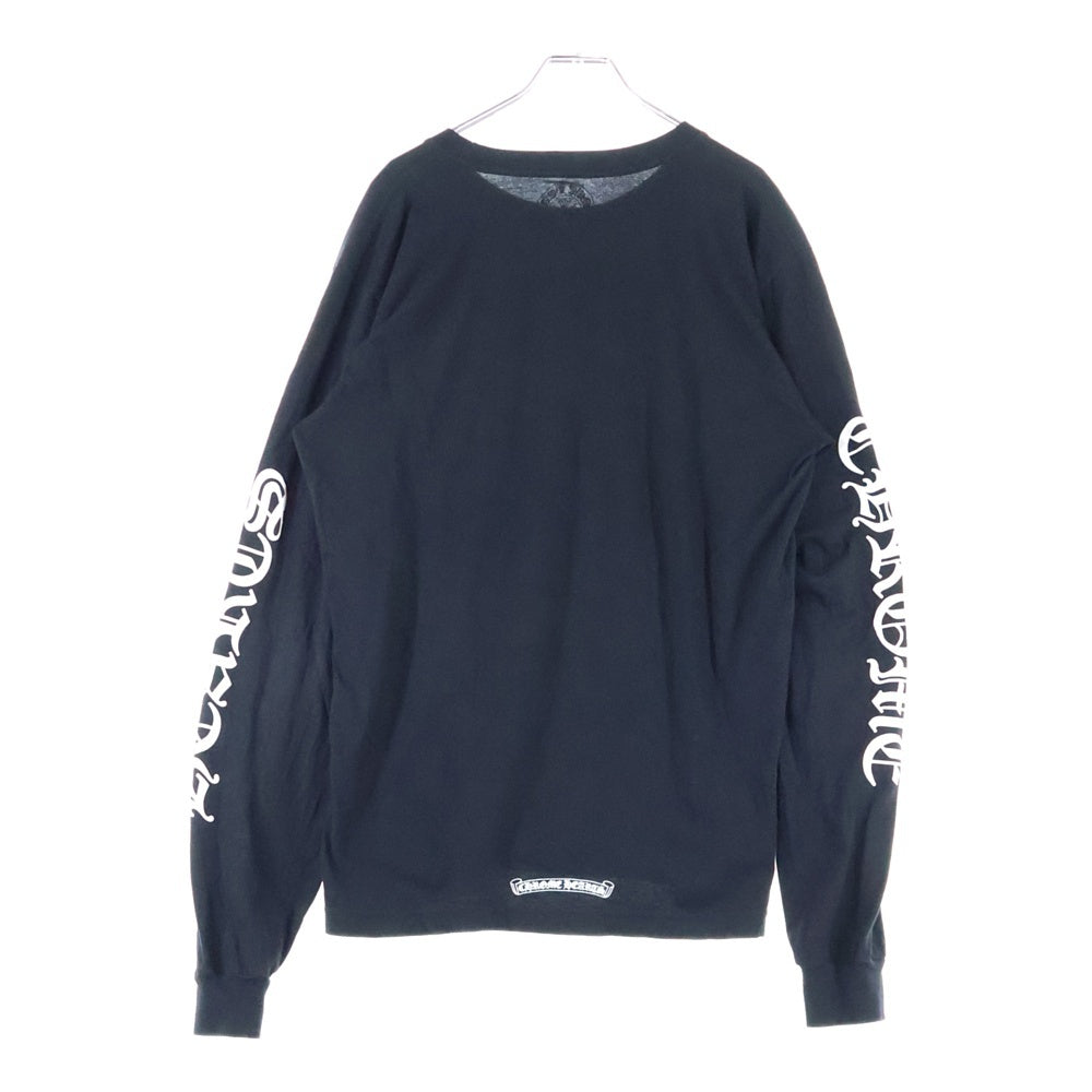 CHROME HEARTS(クロムハーツ) CH LS 1 ネックロゴプリント長袖カットソー 長袖Tシャツ ロングスリーブカットソー ロンT アームロゴ ブラック