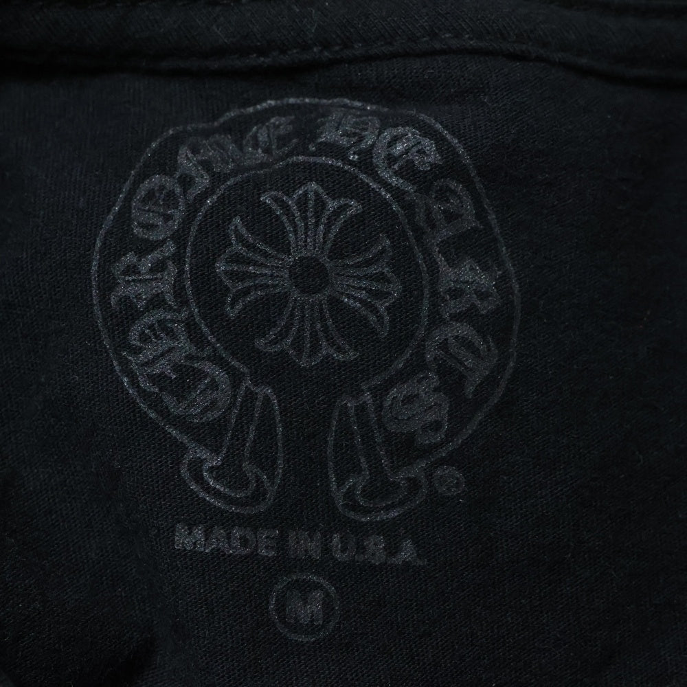 CHROME HEARTS(クロムハーツ) CH LS 1 ネックロゴプリント長袖カットソー 長袖Tシャツ ロングスリーブカットソー ロンT アームロゴ ブラック