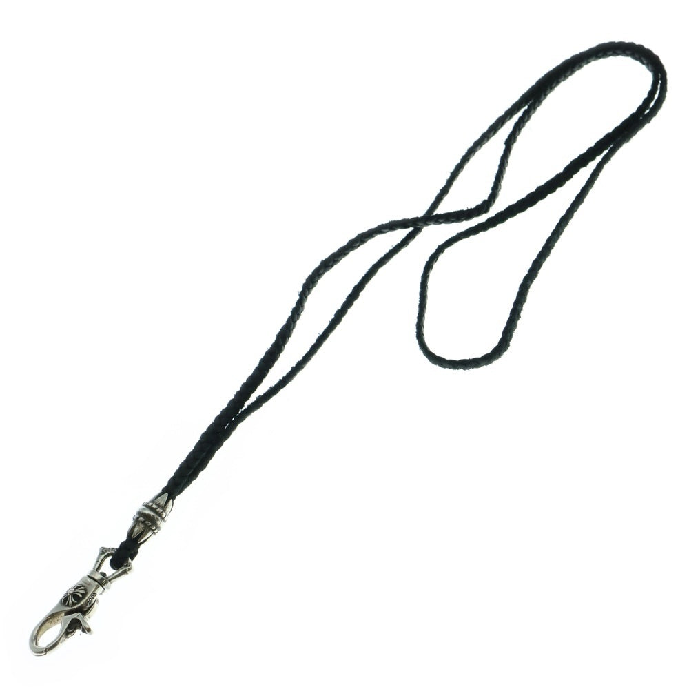CHROME HEARTS(クロムハーツ) CH PLS LANYARS CHプラス ランヤード クリップホルダー レザーネックレス シルバー/ブラック