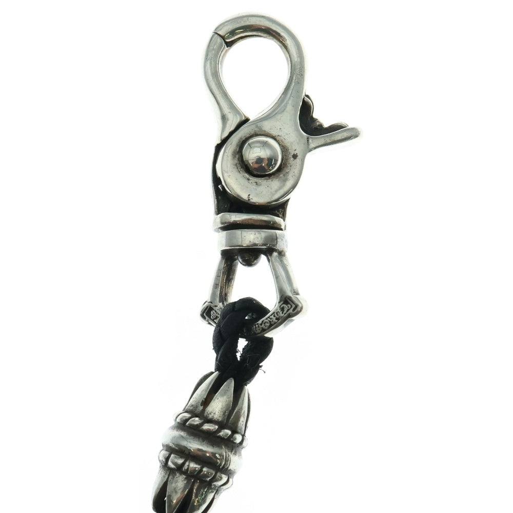 CHROME HEARTS(クロムハーツ) CH PLS LANYARS CHプラス ランヤード クリップホルダー レザーネックレス シルバー/ブラック