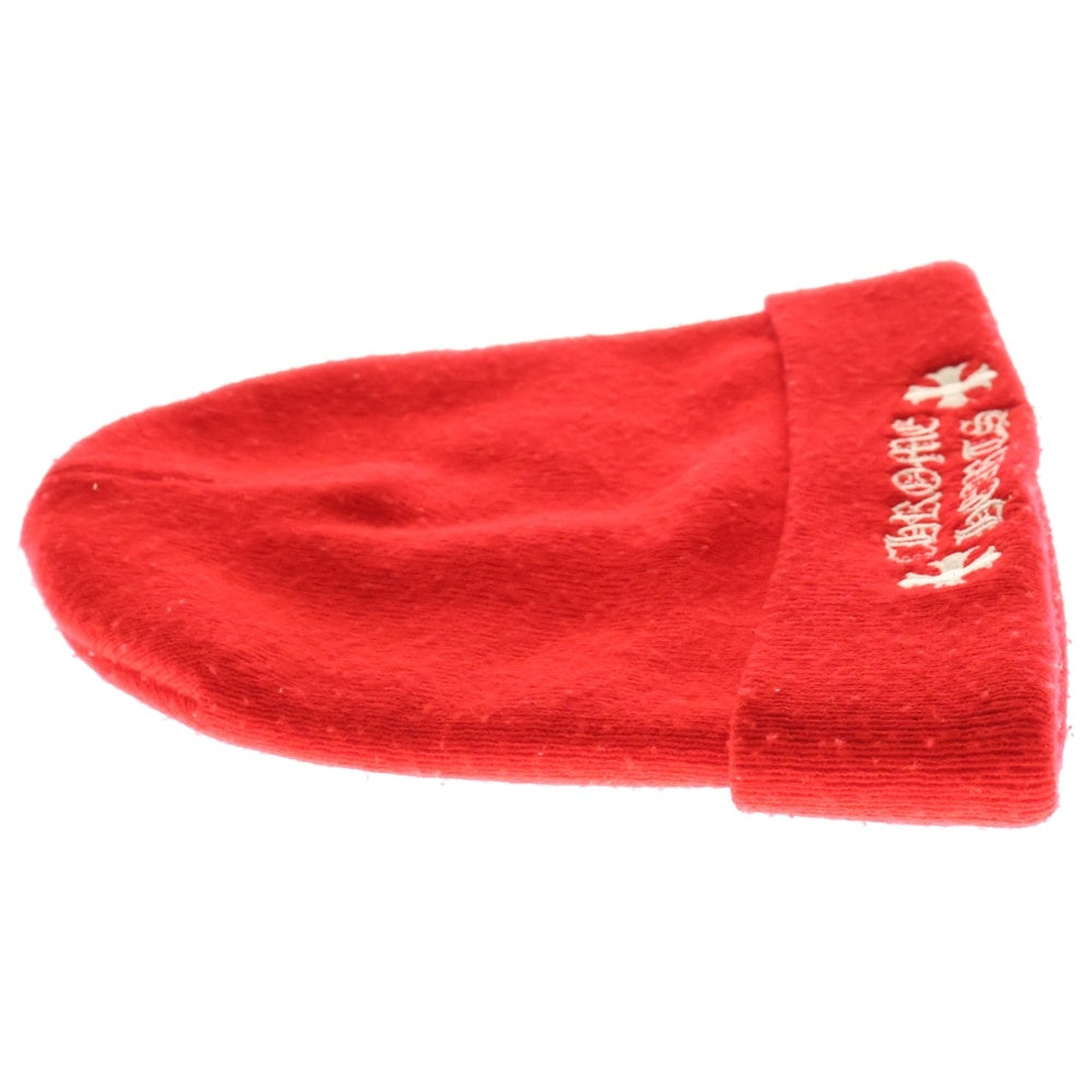 CHROME HEARTS(クロムハーツ) WATCH CAP ワッチキャップ ロゴ刺繍ビーニー ニットキャップ 帽子 レッド