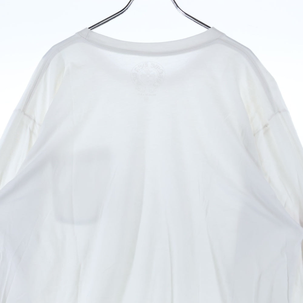 CHROME HEARTS(クロムハーツ) Neck Logo L/S TEE ネックロゴ ロングスリーブ長袖Tシャツ ホワイト/パープル