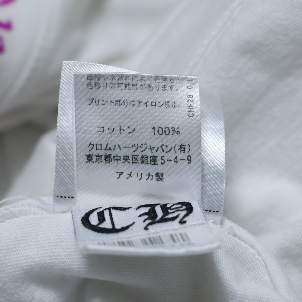 CHROME HEARTS(クロムハーツ) Neck Logo L/S TEE ネックロゴ ロングスリーブ長袖Tシャツ ホワイト/パープル