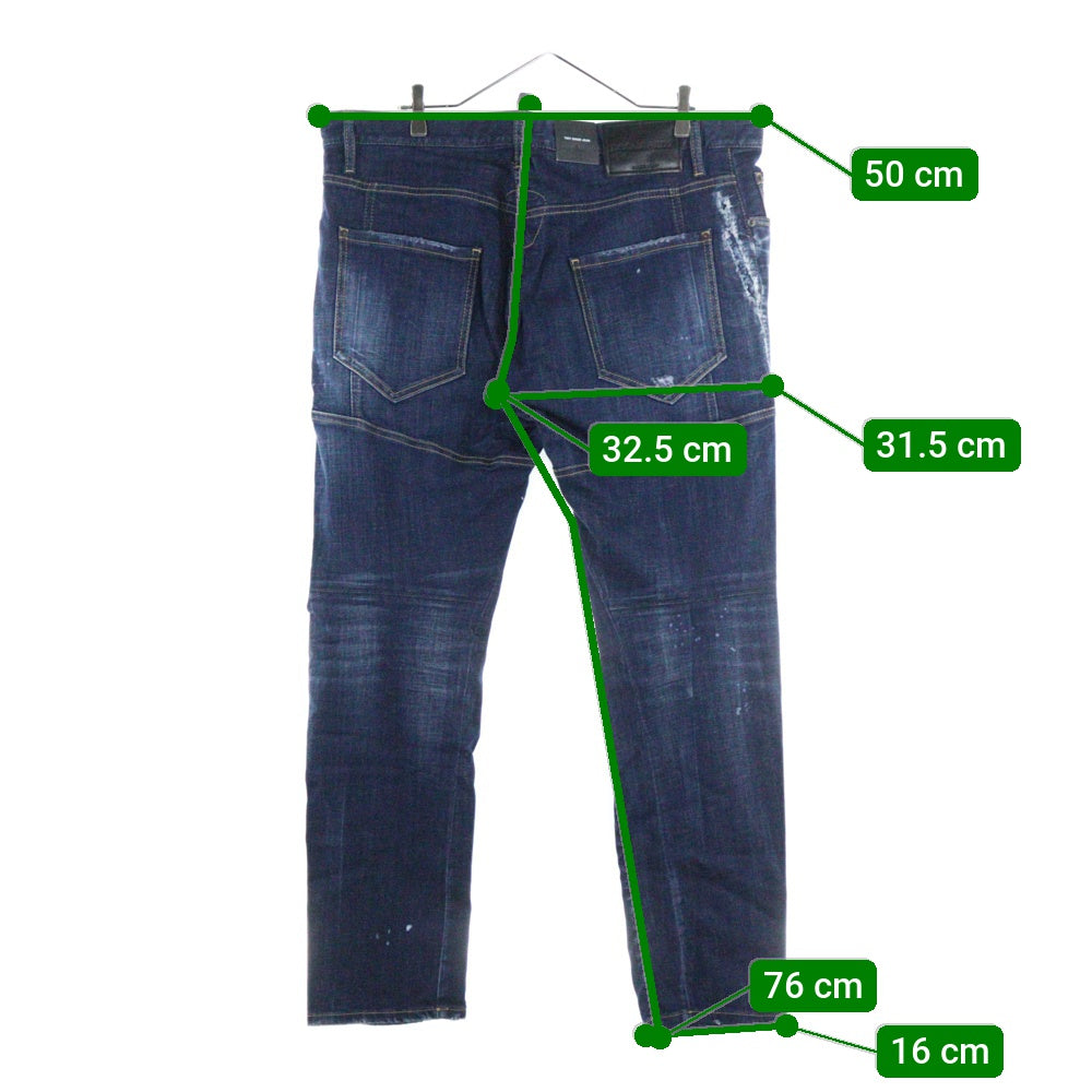 DSQUARED2(ディースクエアード) TIDY BIKER JEAN ダメージ加工 デニムパンツ インディゴ S74LB1622