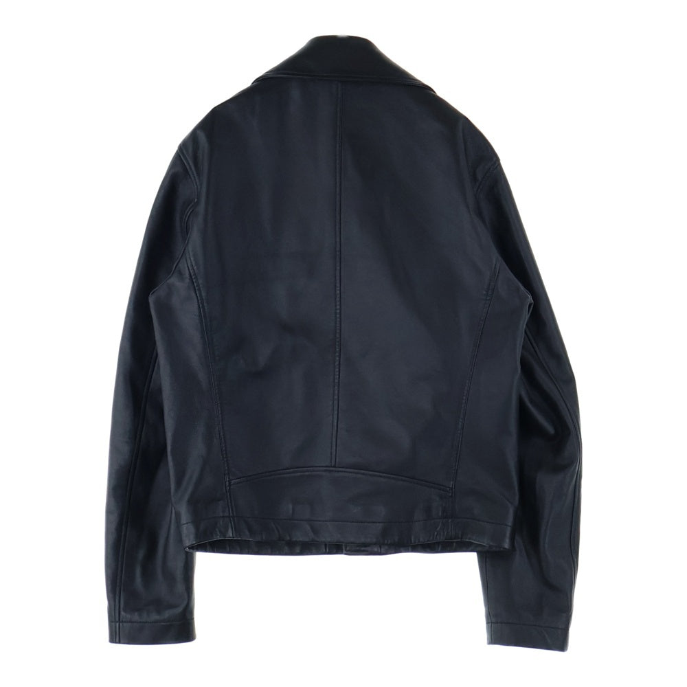 VERSACE(ヴェルサーチ) メデューサ ゴールド金具 ラムレザー ダブルライダースジャケット 1004981 1A03362 ブラック/ゴールド