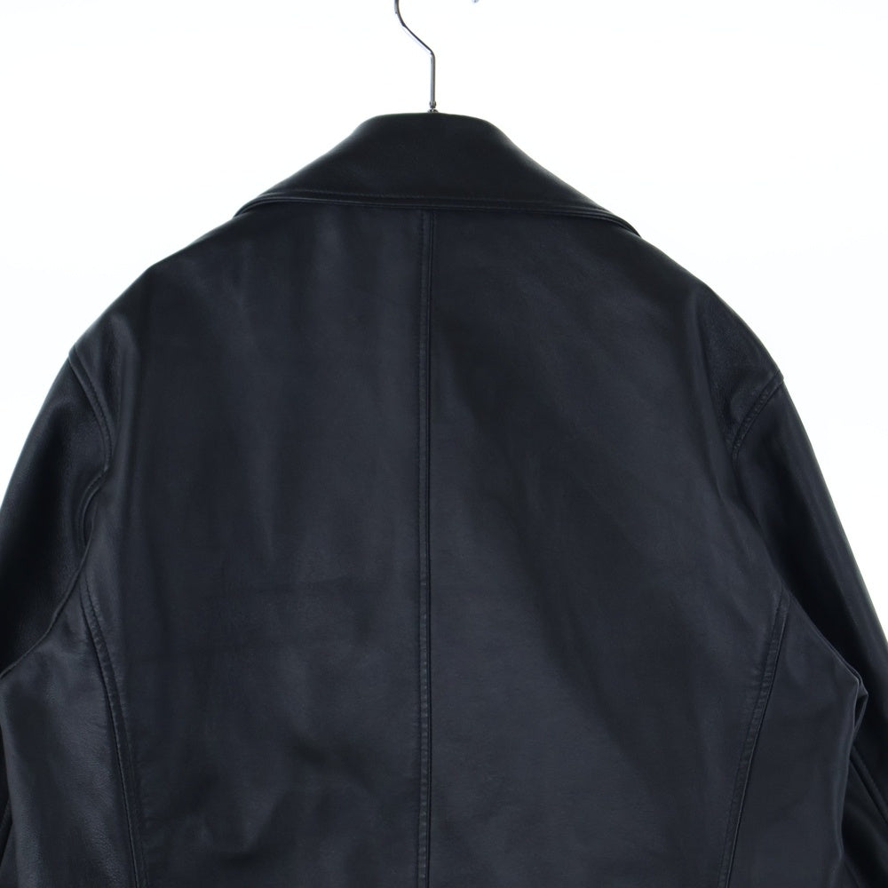 VERSACE(ヴェルサーチ) メデューサ ゴールド金具 ラムレザー ダブルライダースジャケット 1004981 1A03362 ブラック/ゴールド