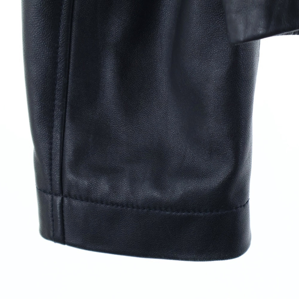 VERSACE(ヴェルサーチ) メデューサ ゴールド金具 ラムレザー ダブルライダースジャケット 1004981 1A03362 ブラック/ゴールド