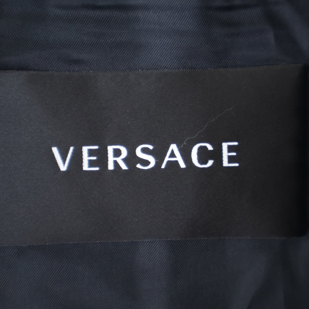 VERSACE(ヴェルサーチ) メデューサ ゴールド金具 ラムレザー ダブルライダースジャケット 1004981 1A03362 ブラック/ゴールド
