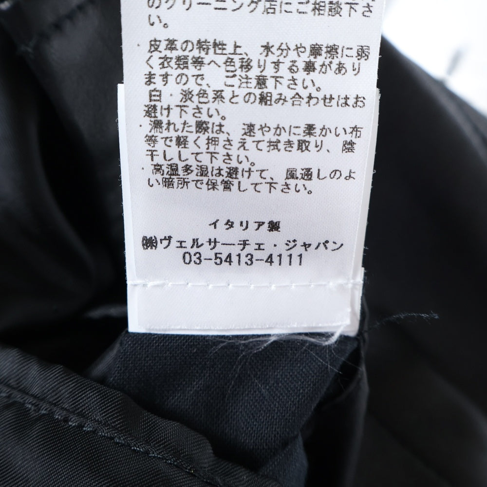 VERSACE(ヴェルサーチ) メデューサ ゴールド金具 ラムレザー ダブルライダースジャケット 1004981 1A03362 ブラック/ゴールド