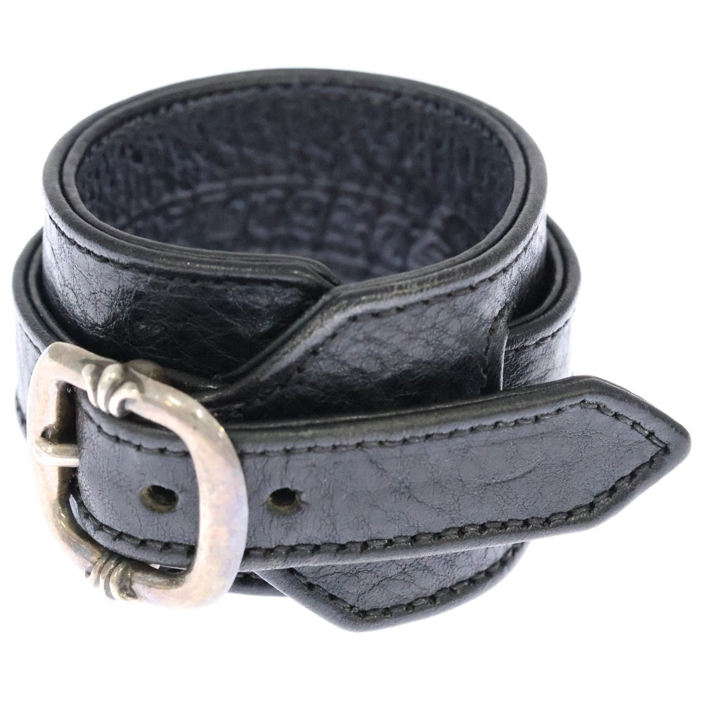CHROME HEARTS(クロムハーツ) R&R TINY BUCKLE ガンスリンガー タイニーバックル レザーブレスレット チョーカー ブラック/シルバー