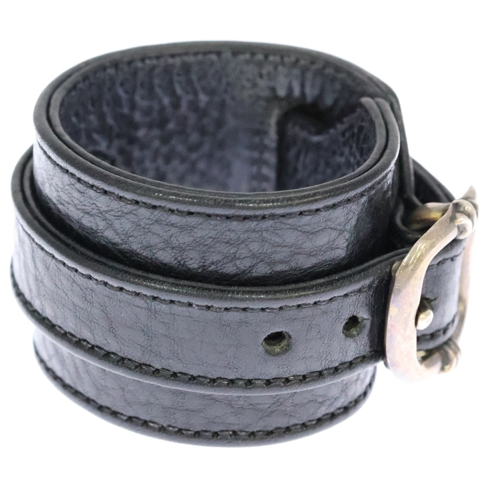 CHROME HEARTS(クロムハーツ) R&R TINY BUCKLE ガンスリンガー タイニーバックル レザーブレスレット チョーカー ブラック/シルバー