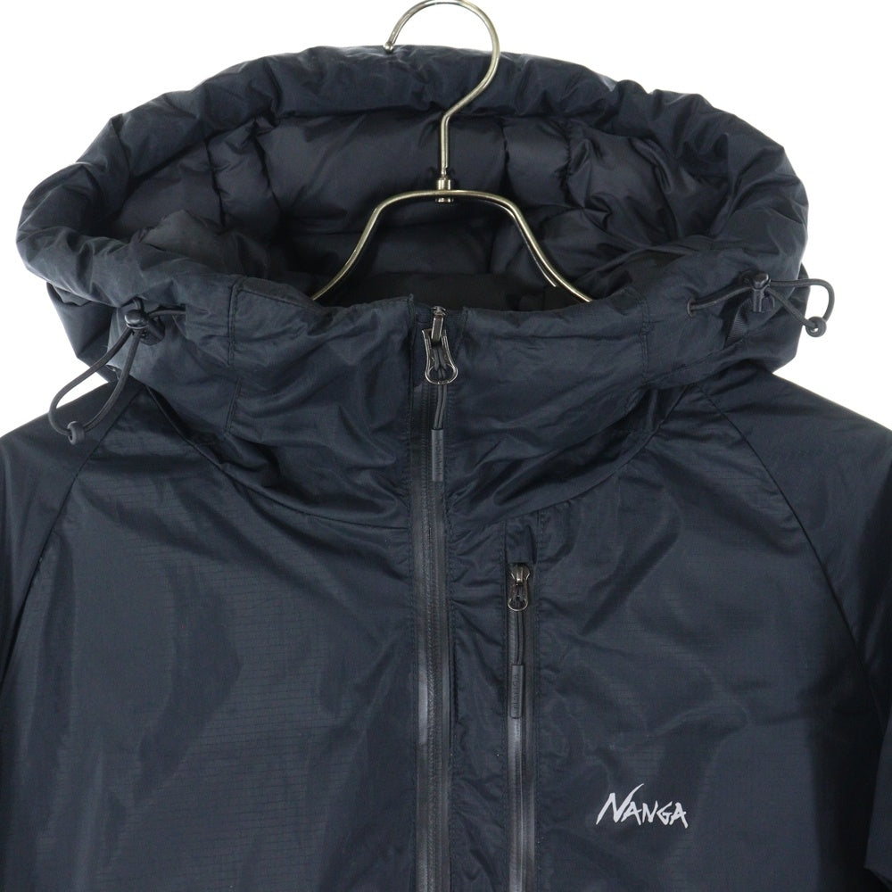 NANGA(ナンガ) AURORA DOWNJACKET フーデッド ナイロン ダウンジャケット ブラック P-RR-11E