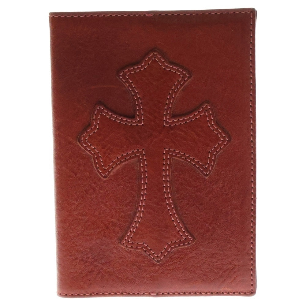 CHROME HEARTS(クロムハーツ) PASSPORT COVER クロスパッチ付 レザー パスポートケース レッド