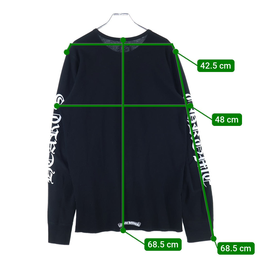 CHROME HEARTS(クロムハーツ) Thermal L S アームロゴプリント サーマル長袖カットソー ロンT ブラック