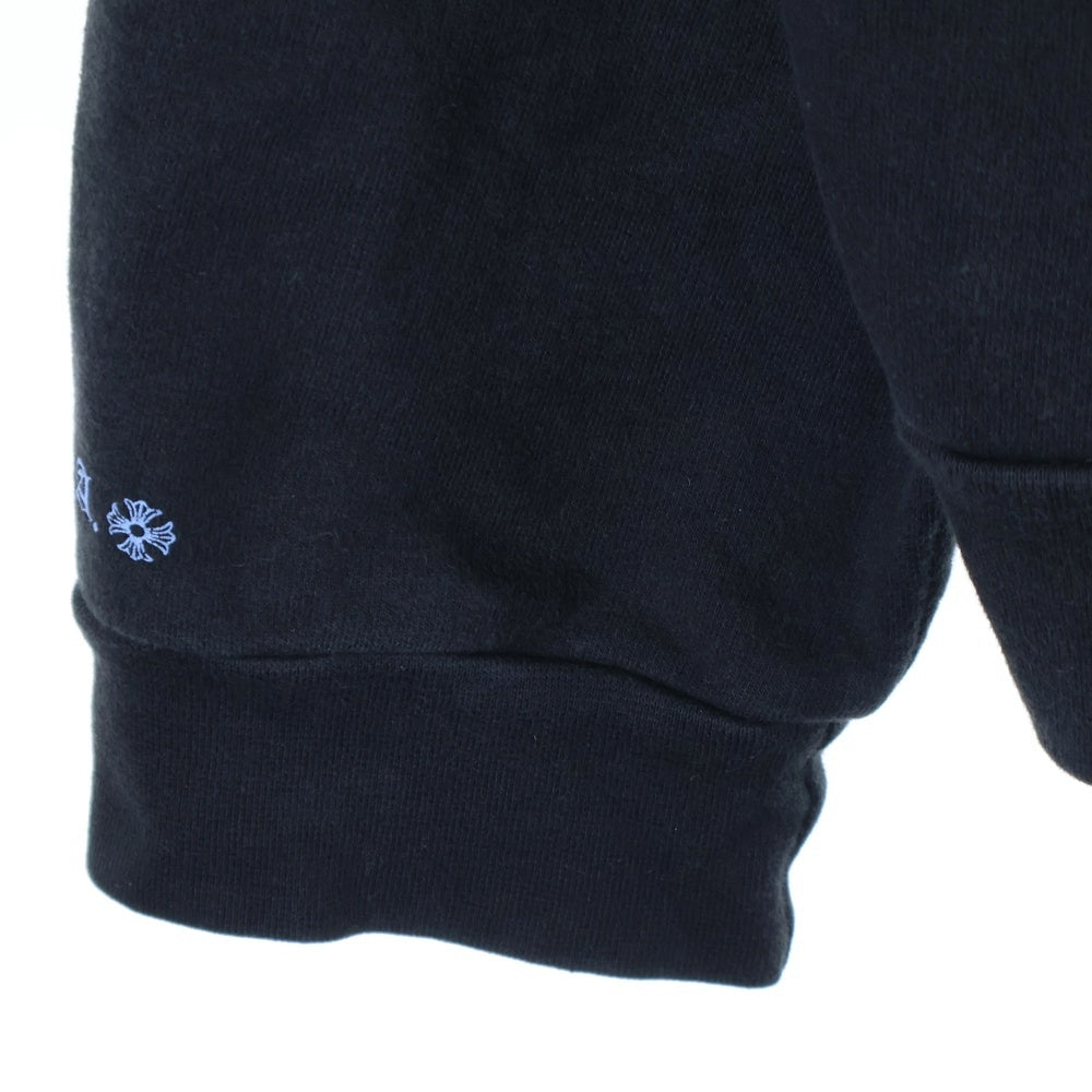 CHROME HEARTS(クロムハーツ) WWW.CHROMEHEARTS.COM HOODIE オンライン限定ホースシューバックプリント プルオーバーパーカー ブラック/ブルー