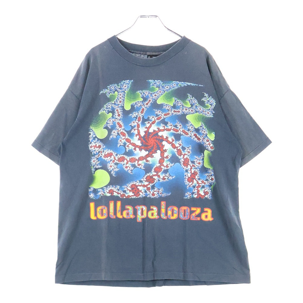 VINTAGE(ヴィンテージ) 90S LOLLAPALOOZA 1993 MANDELBROT FRACTAL ロラパルーザ 両面プリント 半袖Tシャツ カットソー ブラック