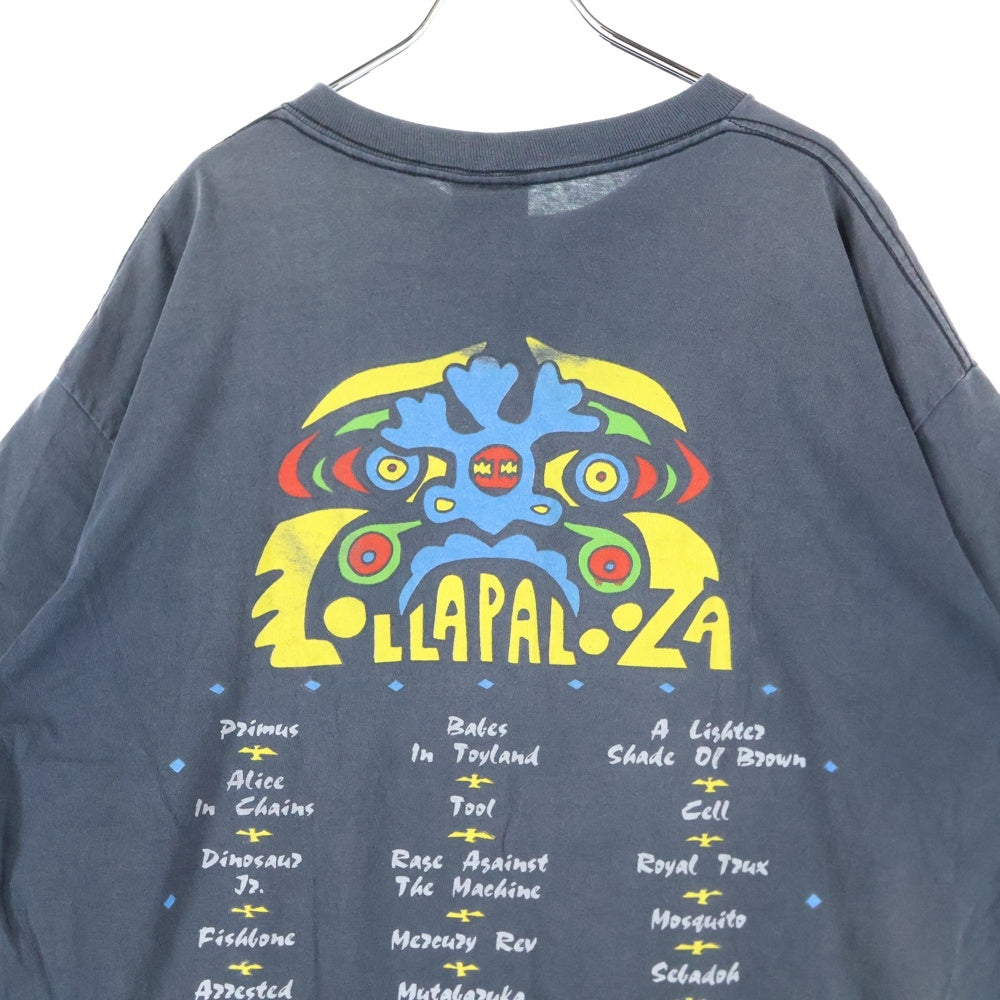VINTAGE(ヴィンテージ) 90S LOLLAPALOOZA 1993 MANDELBROT FRACTAL ロラパルーザ 両面プリント 半袖Tシャツ カットソー ブラック