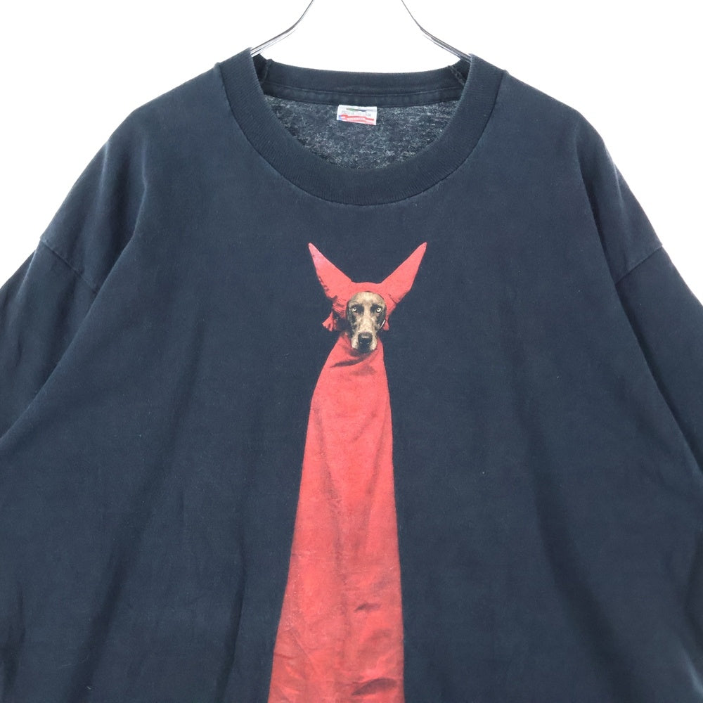 VINTAGE(ヴィンテージ) 90S WILLIAM WEGMAN DEVIL DOG ウィリアムウェグマン フロントプリント半袖Tシャツカットソー ブラック
