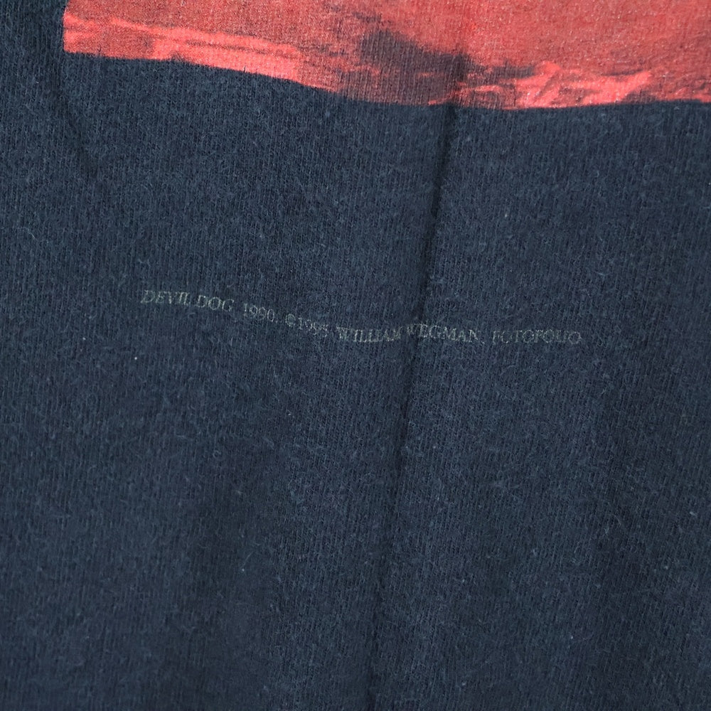 VINTAGE(ヴィンテージ) 90S WILLIAM WEGMAN DEVIL DOG ウィリアムウェグマン フロントプリント半袖Tシャツカットソー ブラック