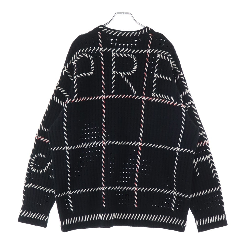 SUPREME(シュプリーム) 23SS Quilt Stitch Sweater バックロゴ ステッチハンドニット セーター ブラック