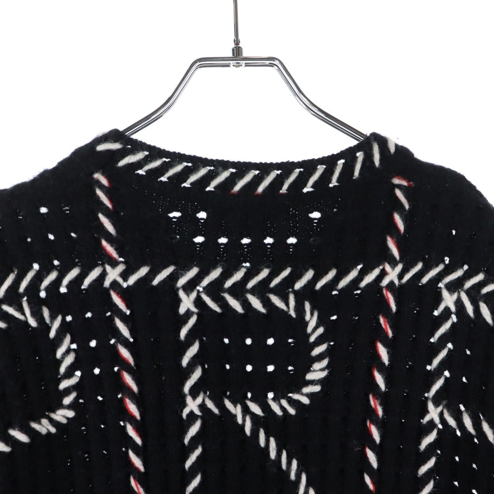 SUPREME(シュプリーム) 23SS Quilt Stitch Sweater バックロゴ ステッチハンドニット セーター ブラック