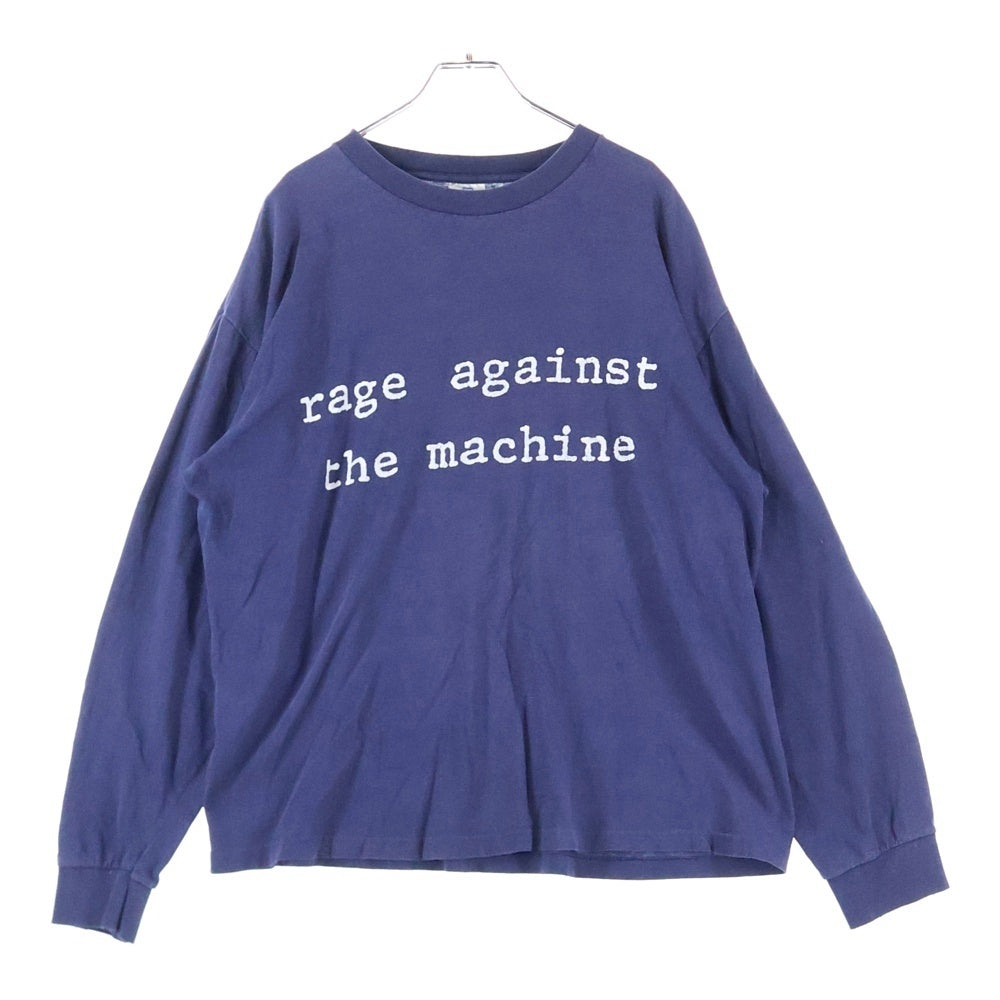 VINTAGE(ヴィンテージ) 90S RAGE AGAINST TJE MACHINE レイジ アゲインスト ザ マシーン バンド フロントロゴプリント 長袖Tシャツカットソー ネイビー