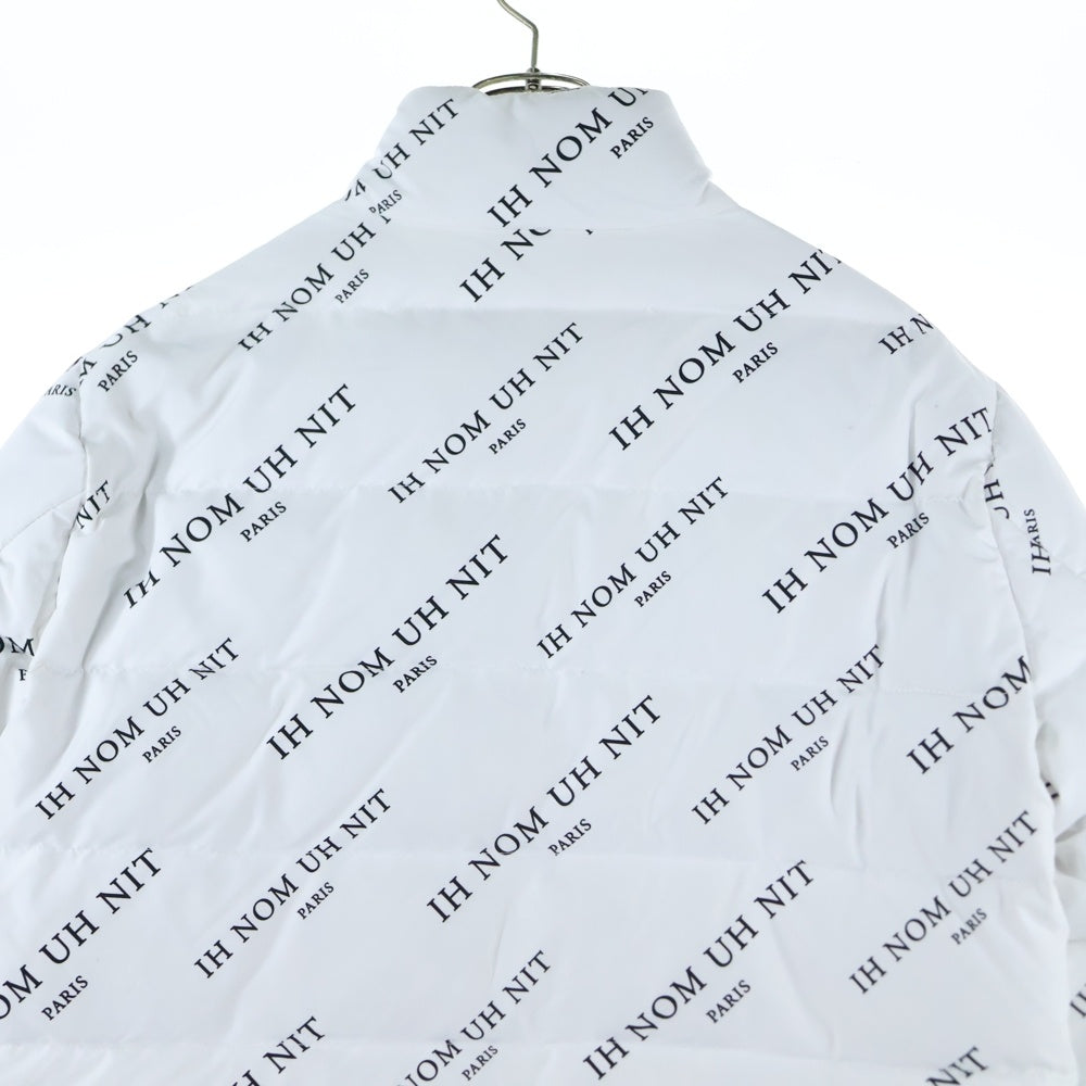 ih nom uh nit PARIS(インノミネイトパリス) 18AW ロゴプリント ダウンジャケット ホワイト NMW18113