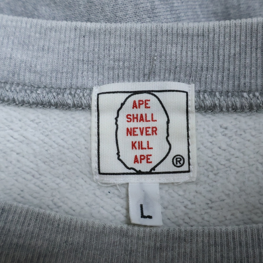 A BATHING APE(アベイシングエイプ) 初期 フロントapeプリント 半袖スウェットシャツ グレー