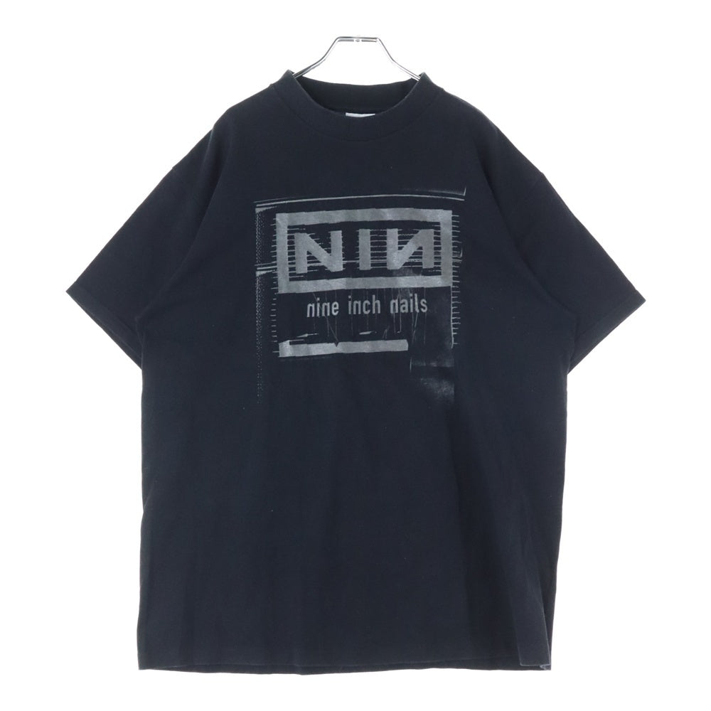 VINTAGE(ヴィンテージ) 90S NINE INCH NAILS NOTHING BOX LOGO ナインインチネイルズ プリント 半袖Tシャツ ブラック