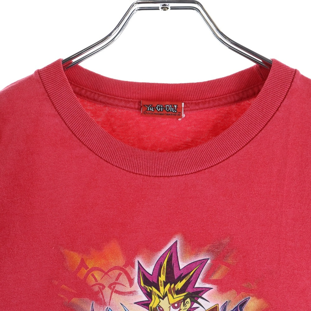 VINTAGE(ヴィンテージ) 90S 遊戯王 YU-GI-OH 1996 ブラック・マジシャン プリント半袖Tシャツカットソー レッド