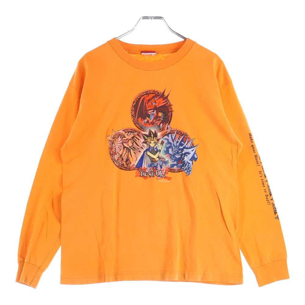 VINTAGE(ヴィンテージ) 90S 遊戯王 YU-GI-OH 1996 三幻神 プリント長袖Tシャツカットソー オレンジ
