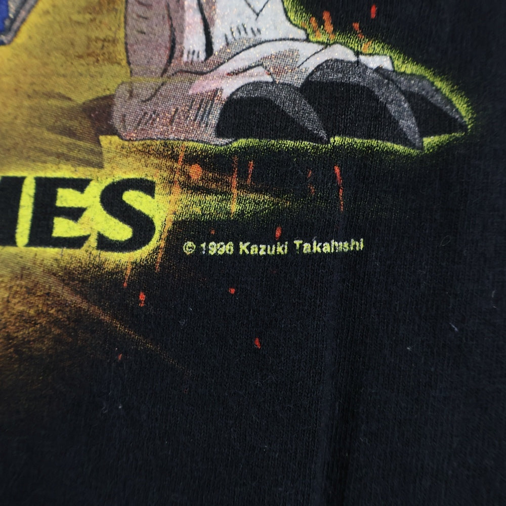 VINTAGE(ヴィンテージ) 90S 遊戯王 YU-GI-OH 1996 フロント武藤遊戯 袖ロゴプリント長袖Tシャツカットソー ブラック