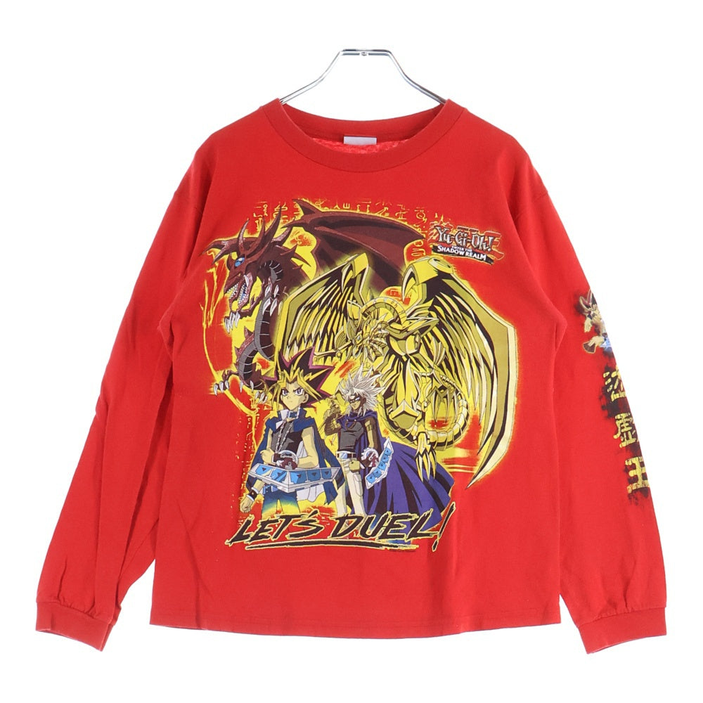 VINTAGE(ヴィンテージ) 90S 遊戯王 YU-GI-OH 1996 LET'S DUEL プリント長袖Tシャツカットソー レッド