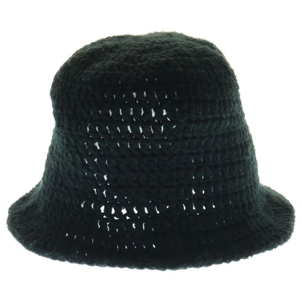 Y.A.R.N(ヤーン) 3D DOUBLE CROSS HANDMADE KNIT HAT ダブルクロス刺繍 ニット ハット ブラック