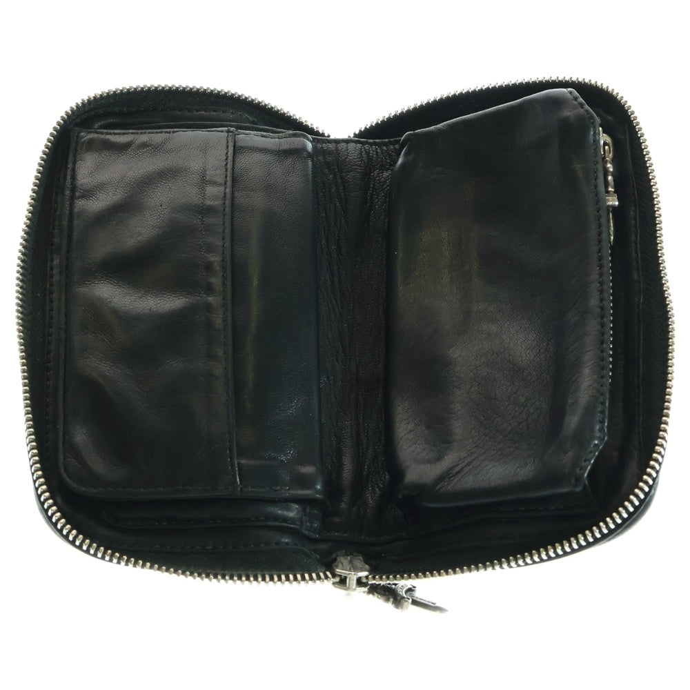 CHROME HEARTS(クロムハーツ) REC F ZIP MINI ミニラウンドジップレザーウォレット 財布 ブラック BCA369