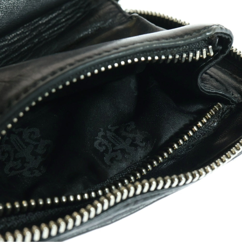 CHROME HEARTS(クロムハーツ) REC F ZIP MINI ミニラウンドジップレザーウォレット 財布 ブラック BCA369