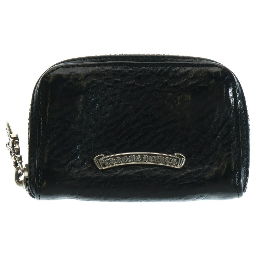 CHROME HEARTS(クロムハーツ) COIN CASE ダガーラウンドジップレザーコインケース 財布 ブラック