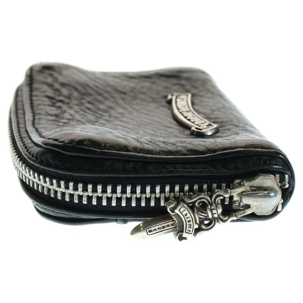 CHROME HEARTS(クロムハーツ) COIN CASE ダガーラウンドジップレザーコインケース 財布 ブラック