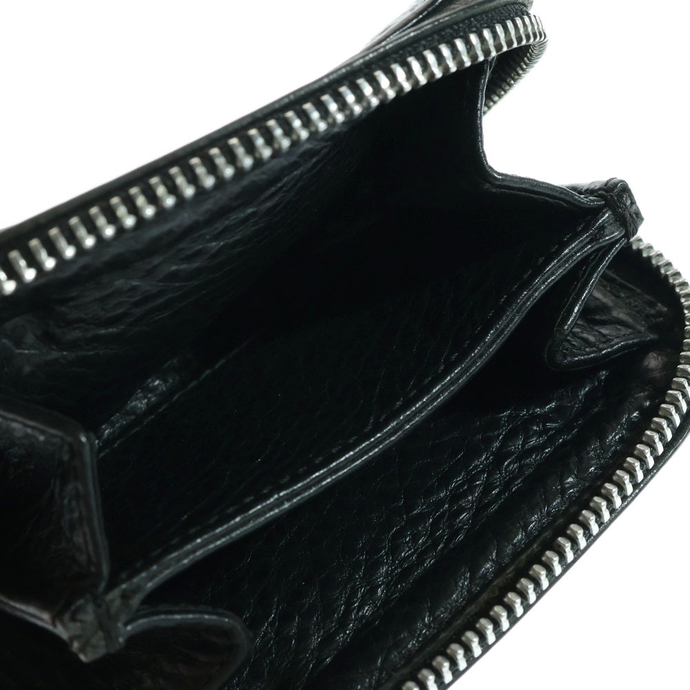 CHROME HEARTS(クロムハーツ) COIN CASE ダガーラウンドジップレザーコインケース 財布 ブラック