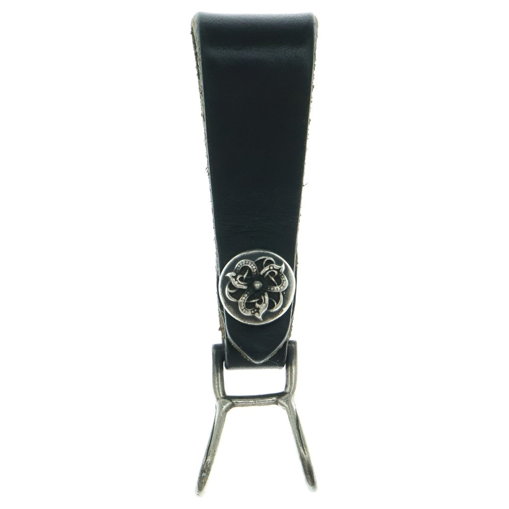 CHROME HEARTS(クロムハーツ) BELT LOOP ケルティックボールボタンレザーベルトループ シルバー/ブラック