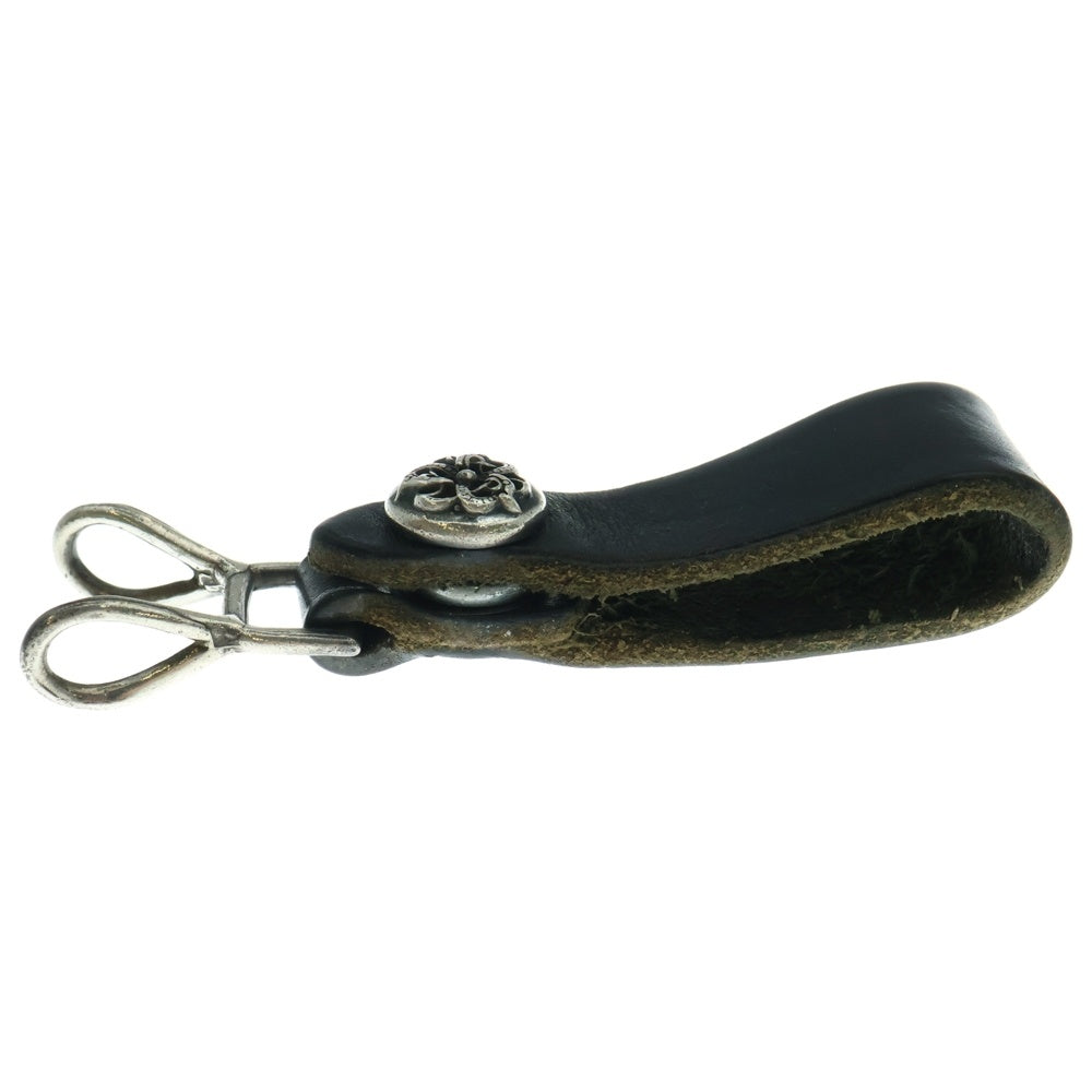 CHROME HEARTS(クロムハーツ) BELT LOOP ケルティックボールボタンレザーベルトループ シルバー/ブラック