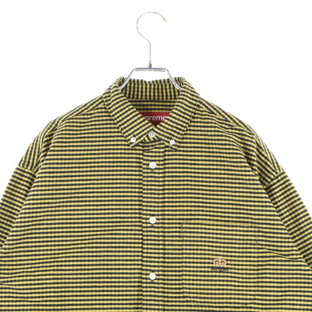 SUPREME(シュプリーム) 24SS Loose Fit Flannel Oxford Shirt チェックフランネルシャツ 長袖シャツ イエロー/ブラック