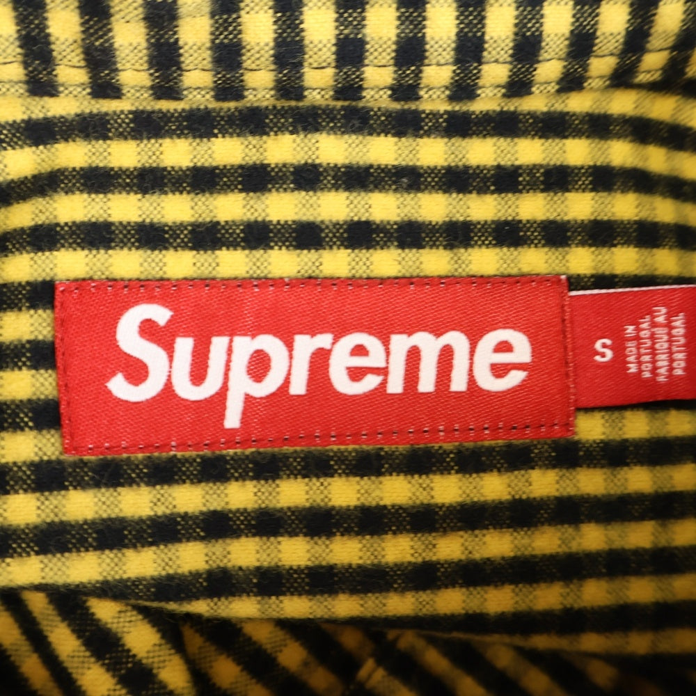 SUPREME(シュプリーム) 24SS Loose Fit Flannel Oxford Shirt チェックフランネルシャツ 長袖シャツ イエロー/ブラック